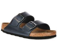 Birkenstock Arizona Sfb 2Adj Tira Corcho Cuero Mujer Sandalia En Azul Ru 4-11