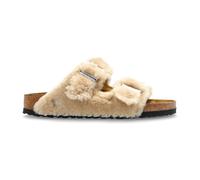 Birkenstock - Arizona Shearling Rivet Logo slides - Shoes - Mujer - Beige - 37 EU -