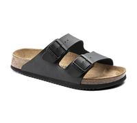 BIRKENSTOCK Arizona SL Pantuflas unisex para adultos de Birko-Flor normal, Negro , 42 EU Schmal
