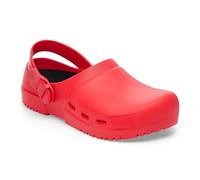 BIRKENSTOCK Birki Air 2.0 - Zuecos unisex antiestáticos de poliuretano con orificios de ventilación, rojo activo, 40 EU