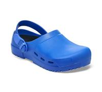 BIRKENSTOCK Birki Air 2.0 - Zuecos unisex antiestáticos de poliuretano con orificios de ventilación, Ultra Blue, 35 EU