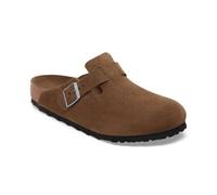 Birkenstock Boston BS 1030861 Dark Tea Marrone Ciabatta Zoccolo uomo Fibbia camoscio Soft