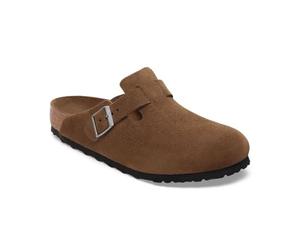 Birkenstock Boston BS 1030861 Dark Tea Marrone Ciabatta Zoccolo uomo Fibbia camoscio Soft