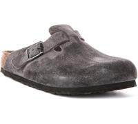 Birkenstock Boston Bs - Sandalias unisex con hebilla grande, gris oscuro, 46 EU