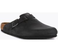 Birkenstock Boston Bs Unisex Cuero Natural Forro Zueco Negro Reino Unido 2-12