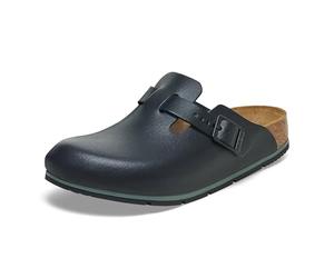 Birkenstock Boston Pro Zuecos de cuero - Zapatos profesionales de alta calidad certificados para medicina, hostelería y servicio, Negro , 42 EU