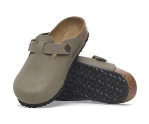 Birkenstock Boston, zuecos Birko-Flor®, parte superior de nobuk, plantilla de corcho y látex, hebilla ajustable