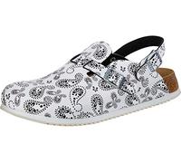 Birkenstock Classic Kay Birko-Flor Zuecos para Mujer, Negro Blanco, 37 EU Schmal