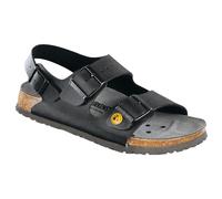 BIRKENSTOCK ESD Sandalia Milano Corcho Látex Plantilla, Negro, 47 EU Estrecho