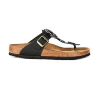 Birkenstock- Floral Em Zuecos de Cuero Negro- Shoes- Mujer- Negro- 39 EU- Floral Em Zuecos de Cuero Negro