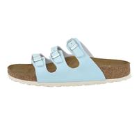 Birkenstock Florida Birko-Flor Nubuk Sandalias Hebilla Mujer Azules, Angostas