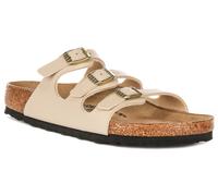 BIRKENSTOCK Florida BS Hebilla Triple Cuero Mujer Sandalia En Beige GB 4-9