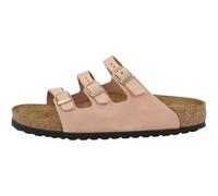 Birkenstock Florida Fresh - Sandalia de piel rosa suave con triple hebilla