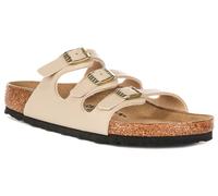 Birkenstock Florida Fresh - Sandalia de piel rosa suave con triple hebilla, beige, 7.5 UK