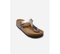 BIRKENSTOCK Sandalias con tira entre los dedos Gizeh. Color marrón claro metalizado