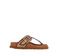 Birkenstock - Gizeh Frames Raffia - Shoes - Mujer - Marrón - 36 EU -