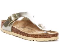Birkenstock Gizeh Niños Ajuste Estrecho Sandalia Niña De 2 Tiras Oro UK 3.5