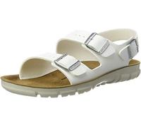 BIRKENSTOCK Kano Kano - Zapatillas de Trabajo Unisex para Adultos (Cama Blanda, Talla 38), Color Negro, Blanco, 36 EU Schmal