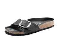 Birkenstock Madrid Big Hebilla Cuero Mujer Negro Sandalias-EU 37