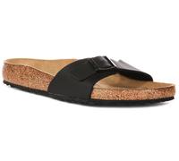 Birkenstock Madrid Tira Sola Birko Flor Sandalia Para Mujeres En Negro EU37-41