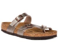 Birkenstock Mayari Birko Flor Sandalias De Cuero Para Mujer En Taupe EU37-41