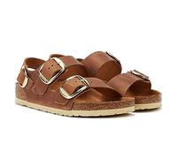 Birkenstock Milano Birki Buck - Sandalias de piel para mujer, marrón oscuro, 38 EU