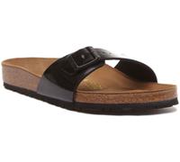 BIRKENSTOCK Mujer Madrid Sola Correa Flor Birko en Negro Charol Talla UK 5-12