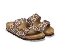 BIRKENSTOCK Mules de ante con doble correa Arizona Rivet. Color estampado de leopardo