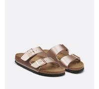 BIRKENSTOCK Mules de correa doble Arizona. Color rosa metalizado