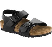 Birkenstock New York Birko Flor Nubuck Sandalias Negras Para Niños-UK 13.5 Kids/EU 32