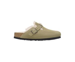 Birkenstock - Pantuflas - Boston Shearling Leather/Suede Regular Taupe de Cuero - Talla 41 - Marrón Marrón 41