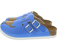 Birkenstock Professional Kay - Zuecos de material sintético mujer, azul - Blau (Dog Blue Background), 35 Schmal