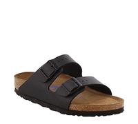 Birkenstock Sandalia Arizona, con plantilla, Birko-flor, unisex, suave, negro (Negro), 37 Narrow EU