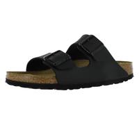 Birkenstock Sandalia Arizona, con plantilla, Birko-flor, unisex, suave, negro (Negro), 40 Narrow EU