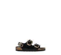 Birkenstock - Sandalias de Cuero Negro con Hebillas Doradas - Shoes - Mujer - Negro - 38 EU -
