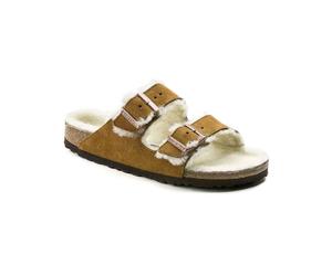 Birkenstock - Sandalias y chanclas - Arizona Shearling Suede Leather Mink de Cuero - Talla 39 - Marrón Marrón 39