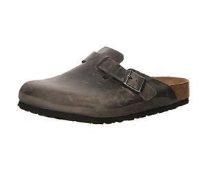Birkenstock Schuhe Boston SFB geöltes Nubukleder Weichbettung Normal Iron (1013255) 39 Grau