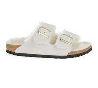 Birkenstock Unisex Arizona Shearling Suede Antique White Sandalias 36 EU