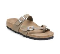 BIRKENSTOCK W Mayari Syn Normal Marrón - Sandalias cómodas y modernas con dedos de los pies, talla EU 37 - Color Birki Suave Vegano, Soft Birki Vegan Gray Taupe, 37 EU