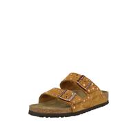 BIRKENSTOCK Mules de ante con doble correa Arizona Rivet. Color camel