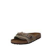 BIRKENSTOCK Mules de piel Oita Braided. Color marrón grisáceo