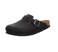 BIRKENSTOCK Boston BS Hebilla Cuero Natural Forro Zueco Negro GB 3-12