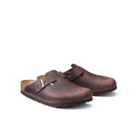 BIRKENSTOCK Zuecos de piel Boston. Color Marrón