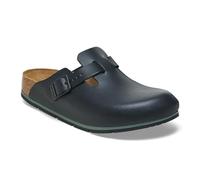 BIRKENSTOCK Zuecos de piel Boston Pro - Zapatos profesionales certificados de alta calidad para medicina, gastronomía y servicio, Negro , 42 EU