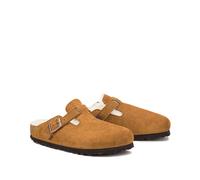 BIRKENSTOCK Zuecos forrados de ante Boston Sherling. Color camel