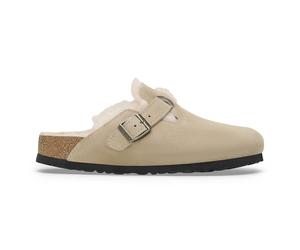 BIRKENSTOCK Zuecos forrados de ante Boston Sherling. Color marrón grisáceo