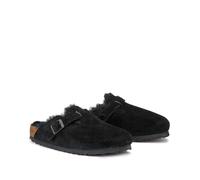 BIRKENSTOCK Zuecos forrados de ante Boston Sherling. Color Negro