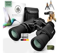 Birkental Binoculares para Adultos 10x50 con Accesorios - Zoom HD, Impermeable, Ligero, Compacto - Adecuado Incluso para Personas con Gafas - Amplio Campo de visión - para la Caza, astronomía (Negro)