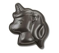 Birkmann - Molde para hornear con diseño de unicornio, 2D, 21 x 23 cm, revestimiento antiadherente, receta incluye