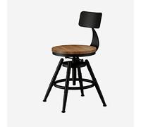 BIRLD Taburete Alto Giratorias Sillas De Metal con Respaldo, Regulable Alto, Estilo Industrial, Asiento Redondo De Madera, Asiento De Madera, Taburetes De Bar para Cocina (Color : Brown, Size : 45cm